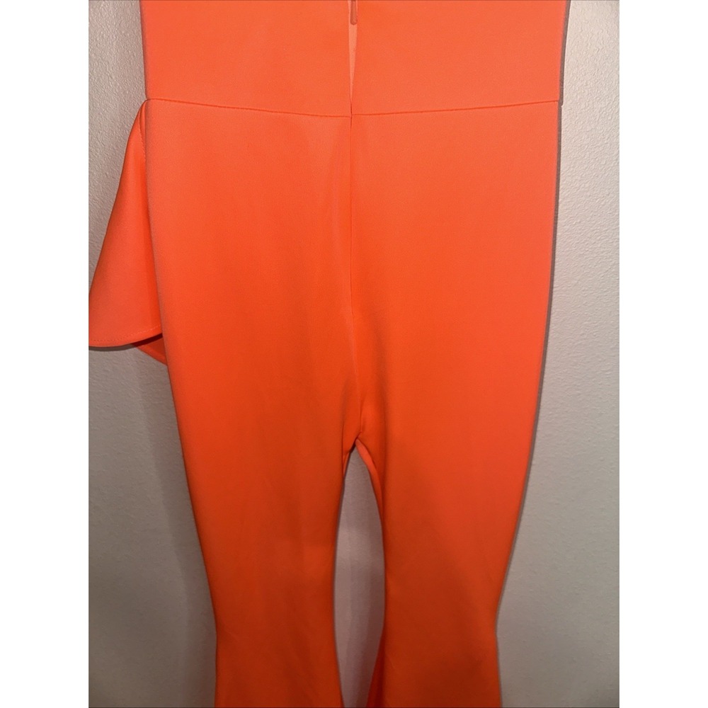Jonathan Sugar Keyne Halter Neck‎ Jumpsuit Flared Leg Draped Ruffled Detail Sz 6 - Picture 10 of 16